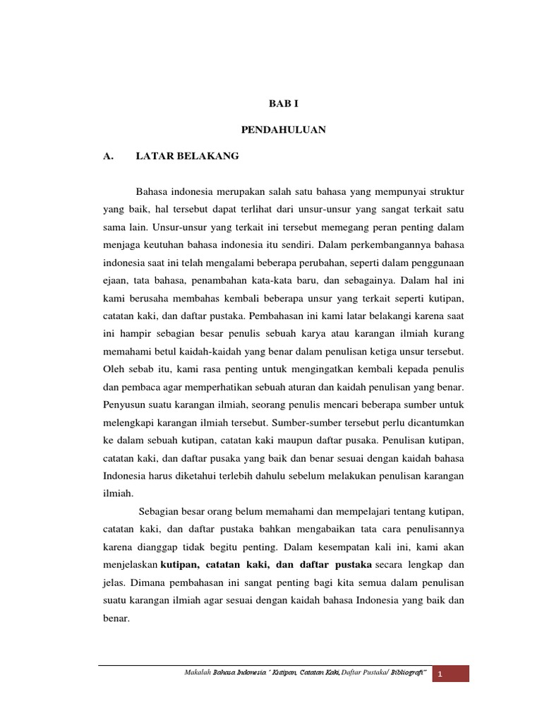 3 Makalah Kutipan Catatan Kaki Dan Daftar Pustaka
