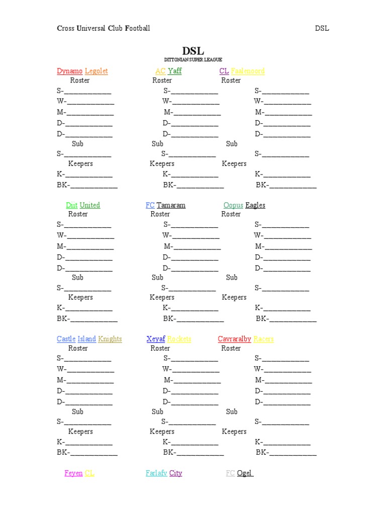 Cross Universal Club Football Rosters | PDF | Business | Finance ...