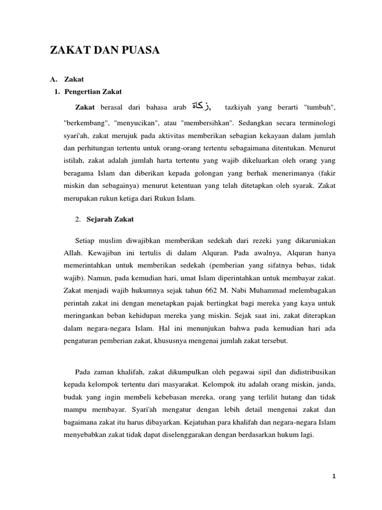Makalah Zakat Dan Puasa