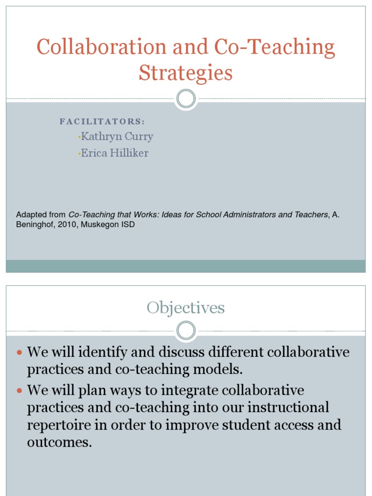 Collaboration And Co Teaching Strategies Download Free Pdf Learning
