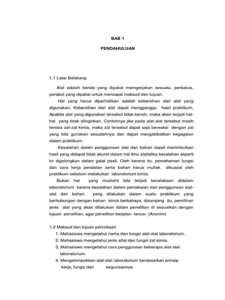 Laporan Pengenalan Alat-Alat Laboratorium | PDF