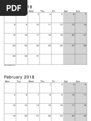 Calendar 2018