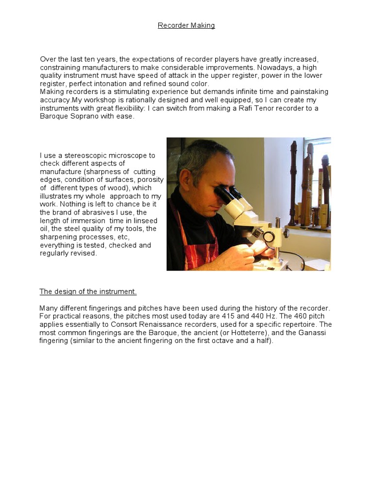 Crafting Wooden Recorders: A Guide | PDF | Recorder (Musical Instrument)