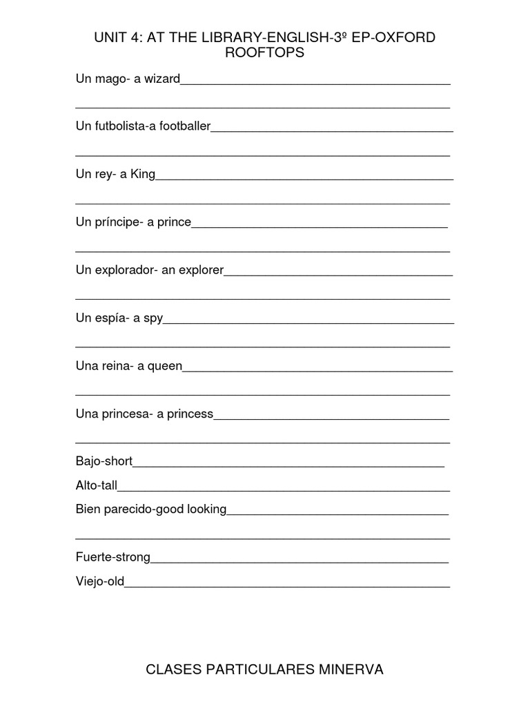 3º EP Inglés - Unit 4-Oxford Rooftops | PDF
