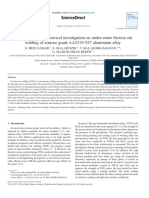 Experimental and Numerical Investigation on Under-water Friction Stir Welding of Armour Grade AA2519-T87 Aluminium Alloy