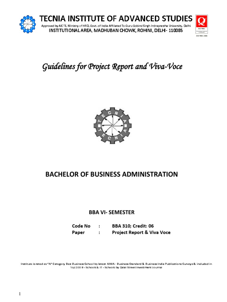 BBA Project Report & Viva Guidelines | PDF | Data | Data Analysis