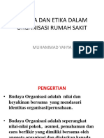 Budaya Dan Etika Dalam Organisasi Rumah Sakit