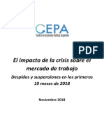 En Lo Que Va Del Año, Casi 57 Mil Personas Fueron Despedidas o Suspendidas Del Trabajo