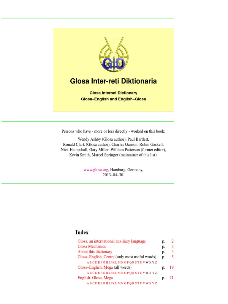 GLOSA PDF Linguistics Cognitive Science