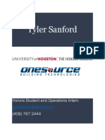 Tyler Sanford: Honors Student and Operations Intern: (409) 767 2444