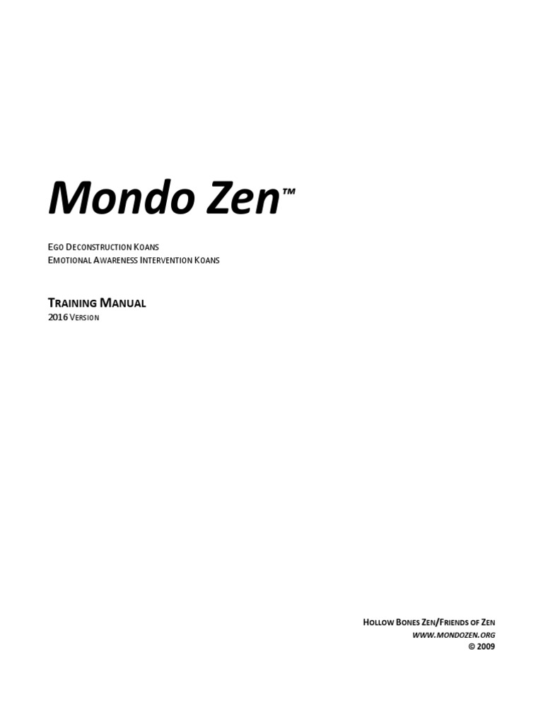 Mondo Zen Ego Deconstruction PDF Mind Kōan