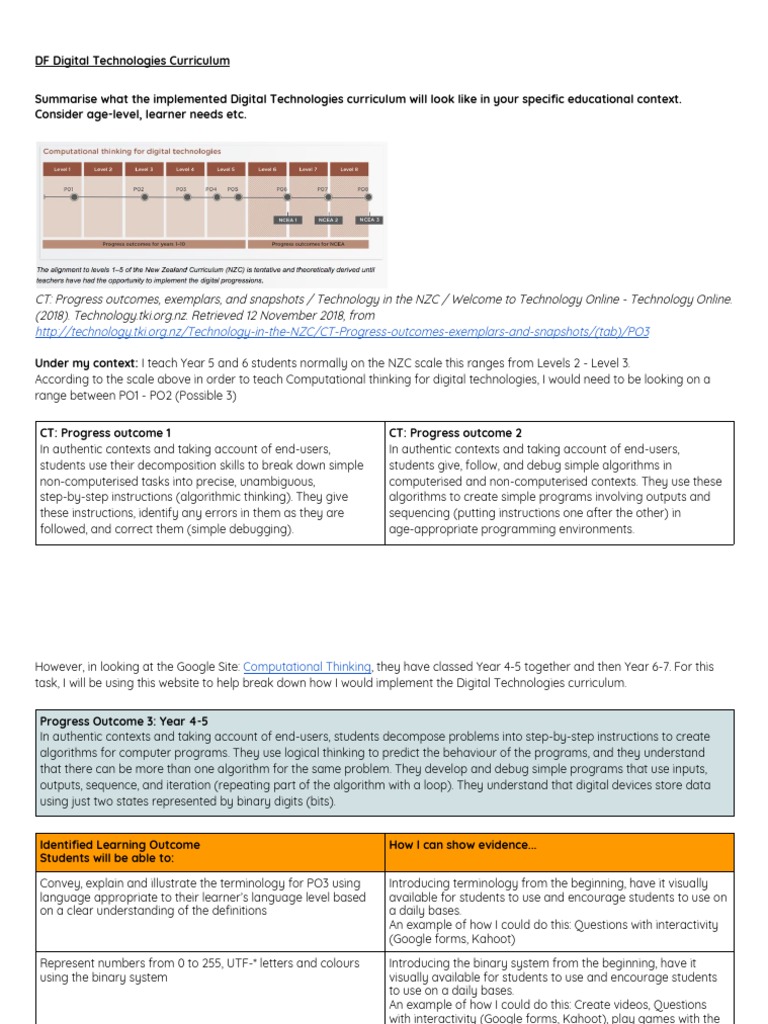 Year 5-6 Digital Tech Curriculum Guide | PDF | Algorithms | Computer ...