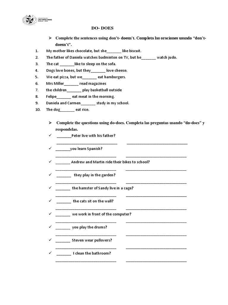 Do Does | PDF