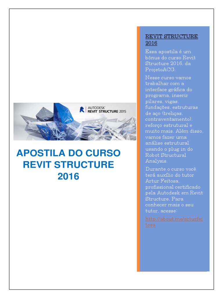 Apostila - Curso Revit Structure 2016 | PDF | BIM | Autodesk Revit
