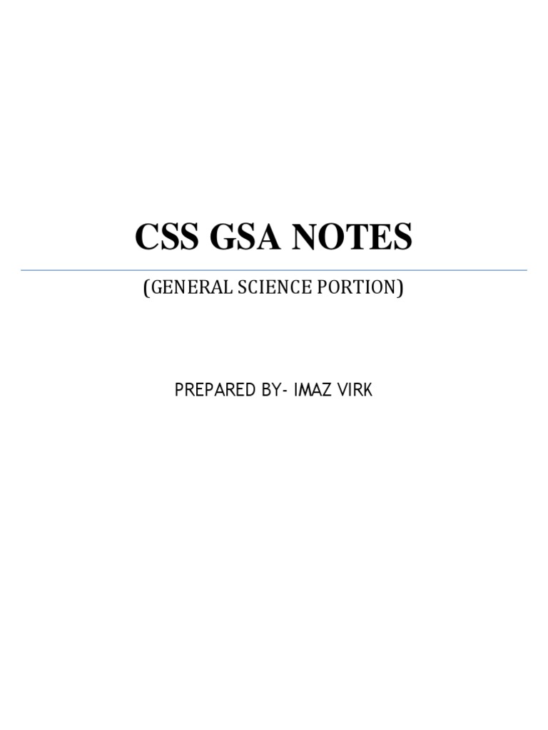 Gsa Notes Css By Imaz Virk Pdf Atmosphere Of Earth Lava