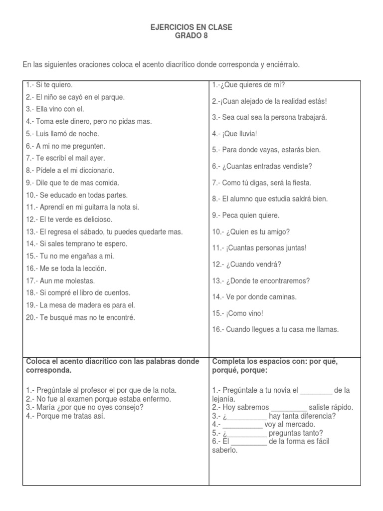 Ejercicios en Clase | PDF | Ocio
