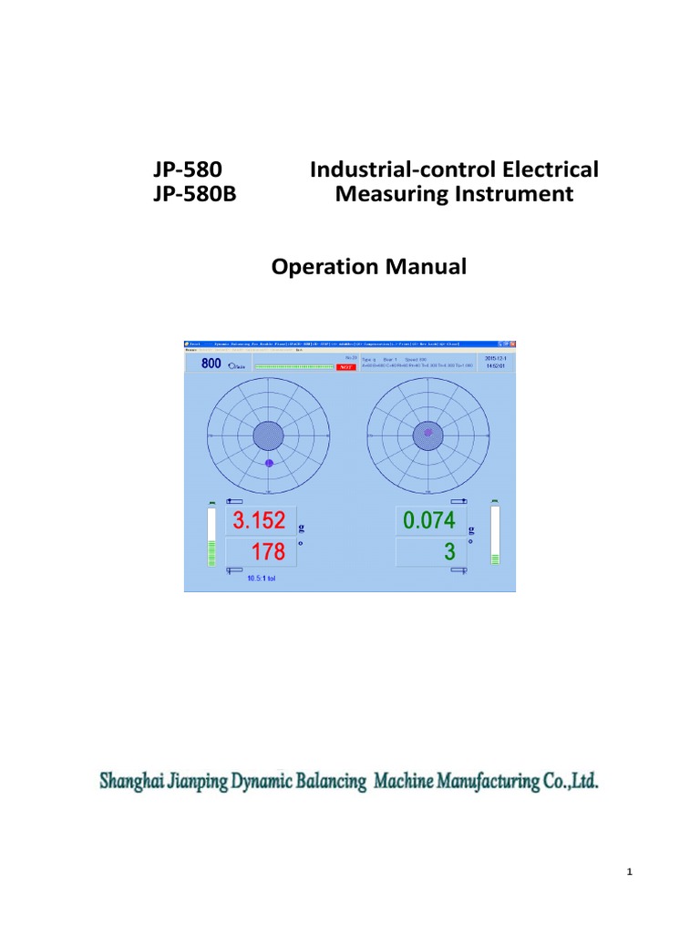 Comprehensive Operation Manual for the JP-580/B Industrial Control ...