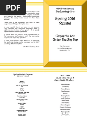 2016 recital program