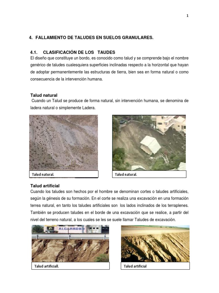 Fallamiento de Taludes en Suelos Granulares | PDF | Falla (geología ...