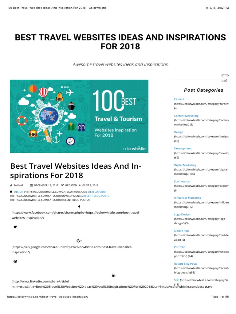 100 Best Travel sites Ideas and Inspiration For 2018 ColorWhistle