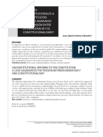 Reformas Inconstitucionales A La Constitución: ¿Un Caso Agravado de La Tensión Entre La Democracia Y El Constitucionalismo?