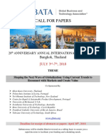 Call For Papers GBATA 2018