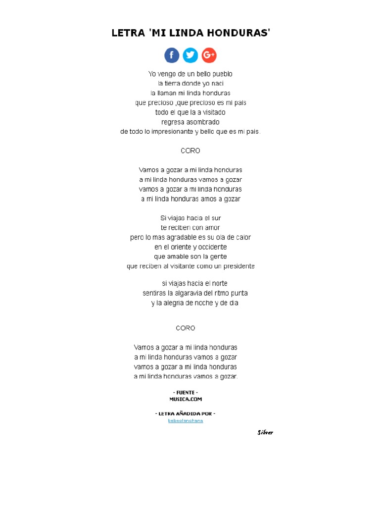 CANCIONES HONDUREÑAS.docx | PDF