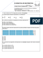 Evaluación Mate Cuarto Decimales