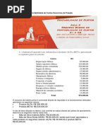 Esquema Básico de Contabilidade de Custos Exercícios de Fixação