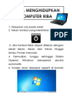Cara Menghidupkan Komputer Riba