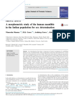 A Morphometric Study of The Human Mandible in The Indian Population For Sex Determination