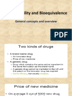 Bioavailability and Bioequivalence: General Concepts and Overview