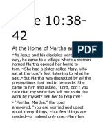 Luke 10:38-42: at The Home of Martha and Mary