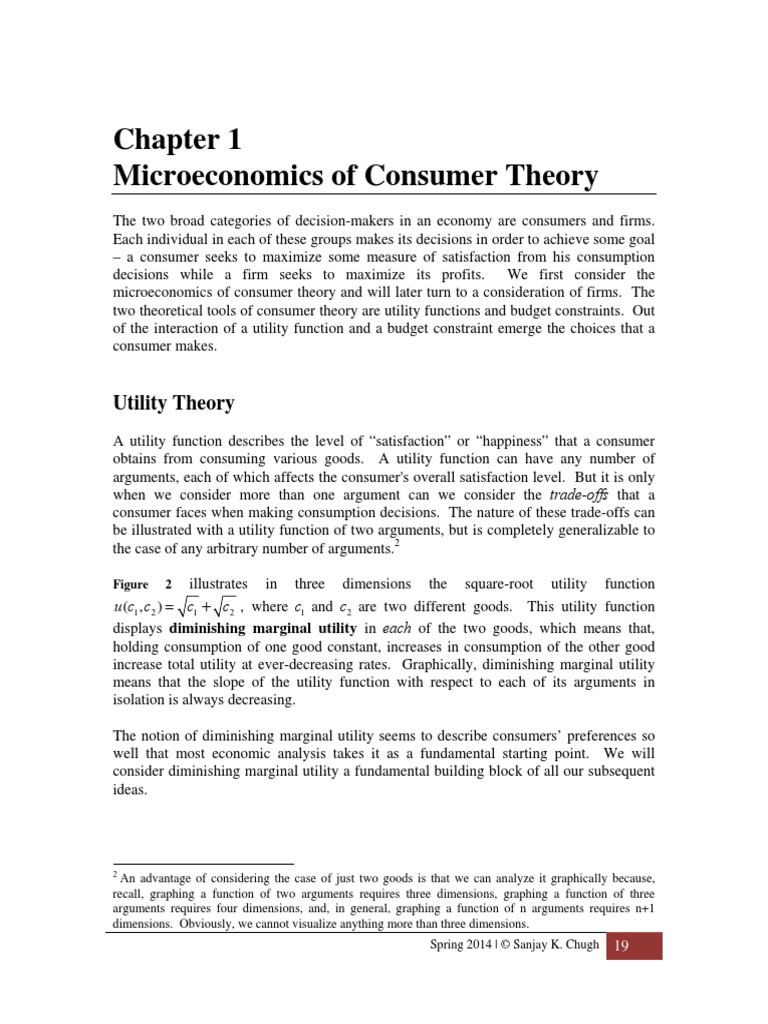 Chapter 1 - Microeconomics of Consumer Theory | PDF | Utility | Consumers