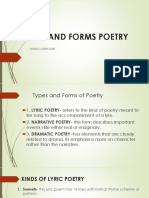 TYPES AND FORMS OF POETRY