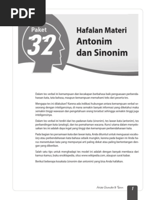 Kumpulan Sinonim Antonim Pdf