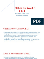 Presentation On Role of CEO