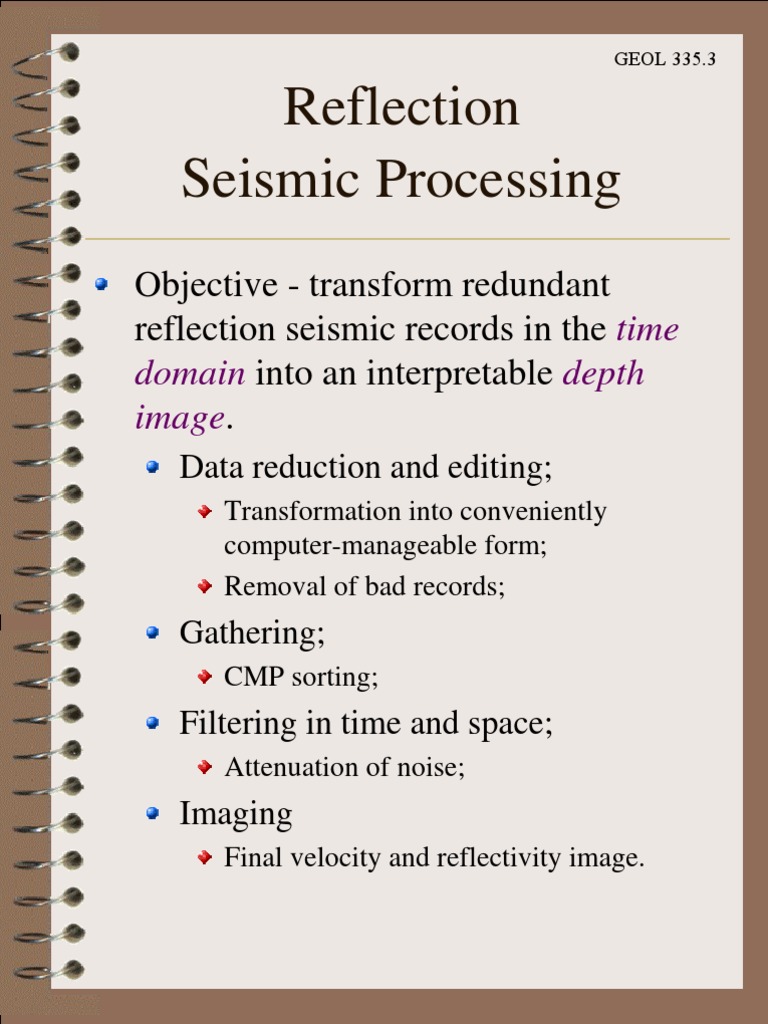 Seismic Processing Techniques Overview | PDF | Reflection Seismology ...