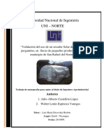 Validación Del Uso de Un Secador Solar de Café en Pergamino San Rafael Del Norte