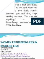 Women Entrepreneurs in Modern Era