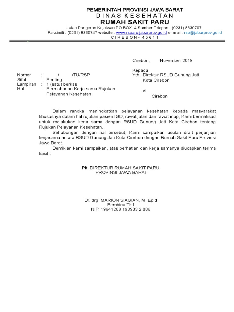 Surat Permohonan RS Gunungjati