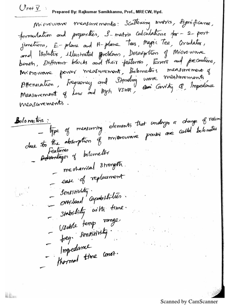 Microwave Engineering Handwritten Notes | PDF