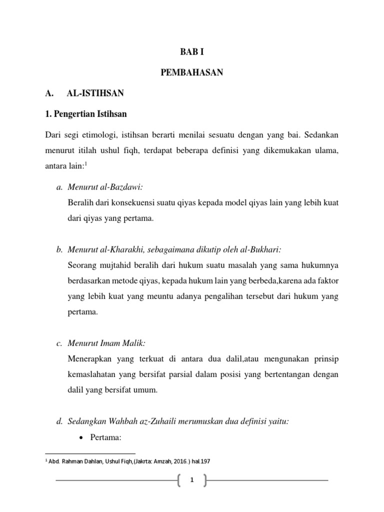 Makalah Ushul Fiqh Istishan Dan Istishab