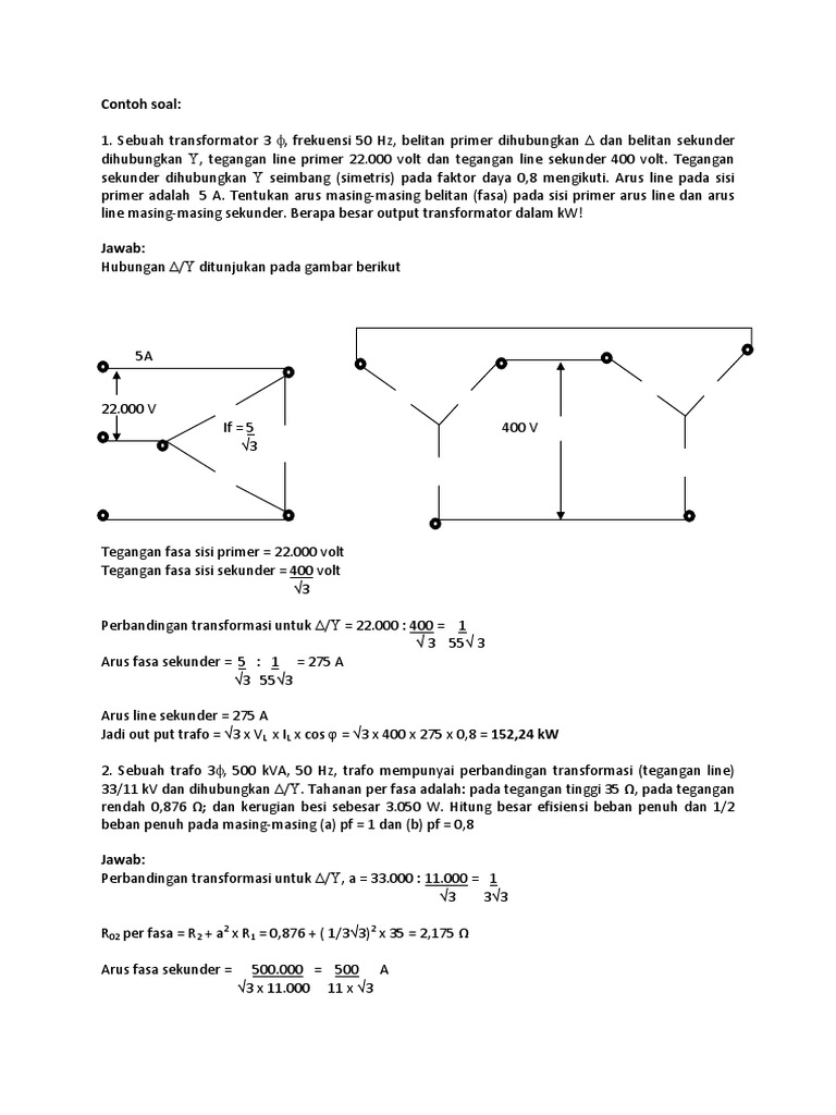 Analisis Arus Dan Efisiensi Transformator 3f Pdf
