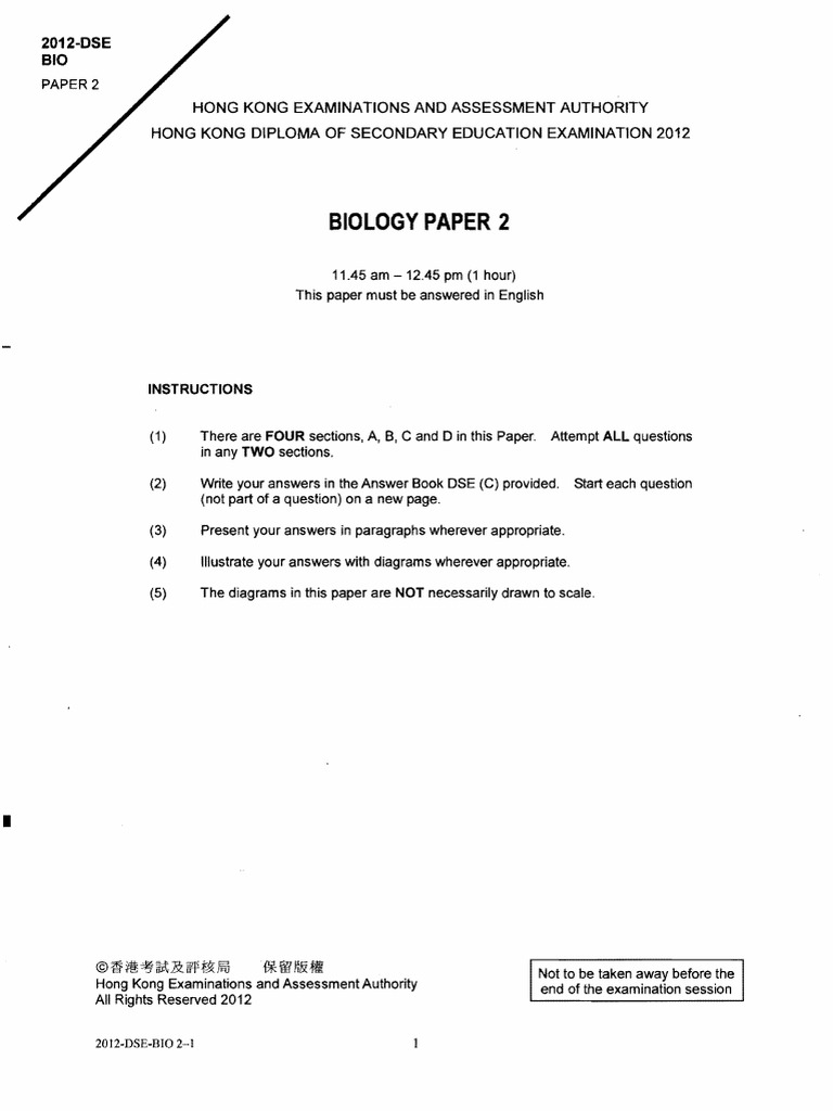 HKDSE BIOLOGY PRACTICE PAPER visual data 7
