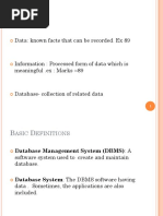 Data: Known Facts That Can Be Recorded. Ex 89