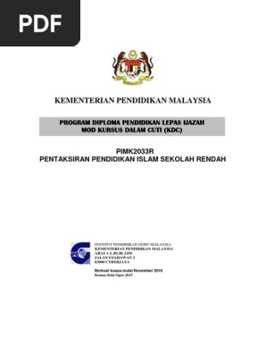 Modul Pimk2033r Pentaksiran Pendidikan Islam Pdf