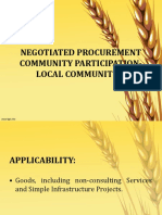 Negotiated Procurement - Community Based Participation