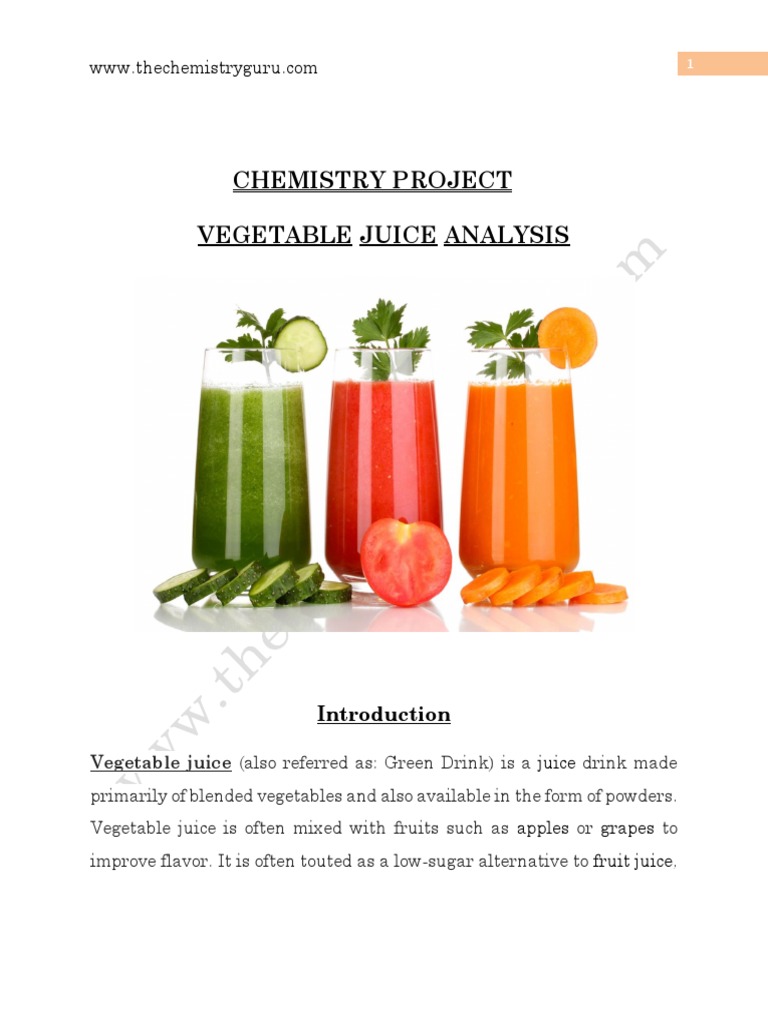 Vegetable Juice Nutrient Analysis | PDF | Cucumber | Carrot