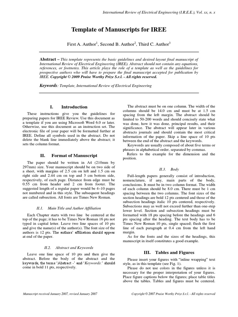Template of IREE | PDF | Abstract (Summary) | Times New Roman